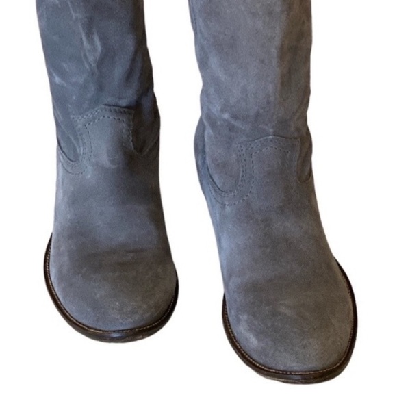 Vintage DIESEL Grey Suede Cowboy Boot Coastal Cowgirl Western Pull-On Size 7 - Picture 6 of 14